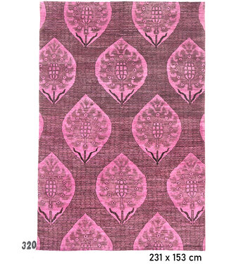 Roze Kazak Handgeknoopte Wol Tapijt – 231 x 153 cm