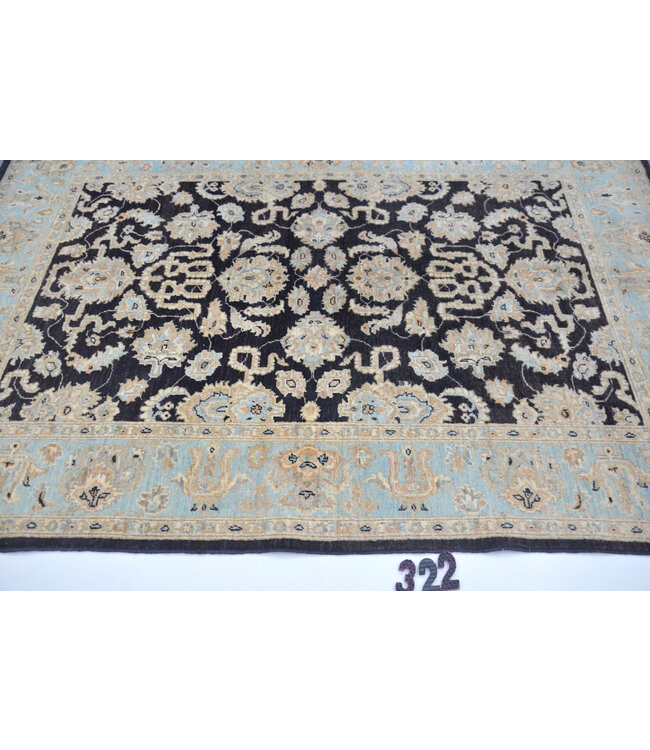 Blue Ziegler Hand-Knotted Wool Rug – 212 x 154 cm