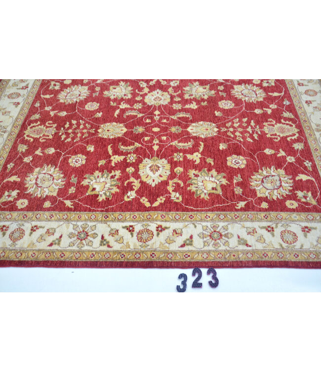 Rood Ziegler Handgeknoopte Wol Tapijt – 200 x 151 cm