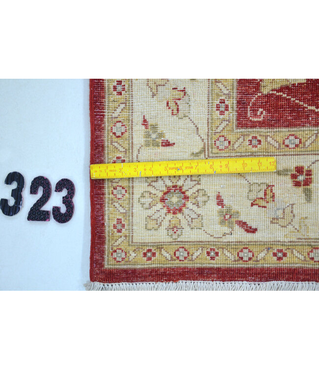 Rood Ziegler Handgeknoopte Wol Tapijt – 200 x 151 cm