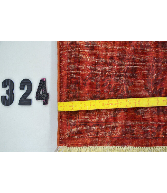 Red Gabbeh Hand-Knotted Wool Rug – 199 x 146 cm