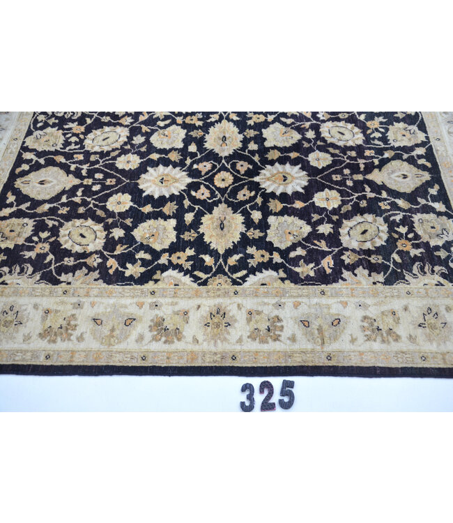 Blauer Ziegler Handgeknüpfter Wollteppich – 202 x 141 cm