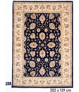 Weißer Ziegler Teppich – handgeknüpfter Wollteppich – 303 x 241 cm