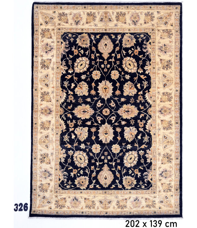 White Ziegler Rug – Hand-knotted Wool Carpet – 303 x 241 cm