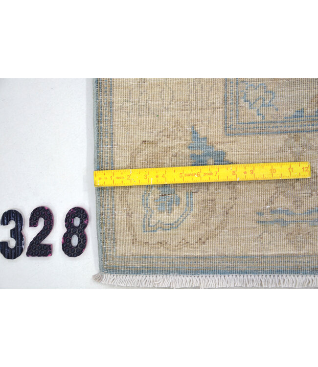 Hellblauer Ziegler Teppich – handgeknüpfter Wollteppich – 181 x 126 cm