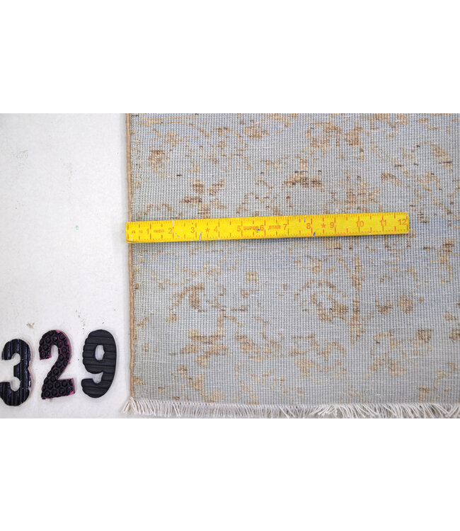 Hellblauer Moderner Teppich – 261 x 121 cm – handgeknüpft aus Wolle