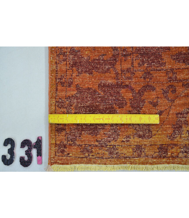 Roter Vintage-Muster handgeknüpfter Wollteppich – 167 x 123 cm