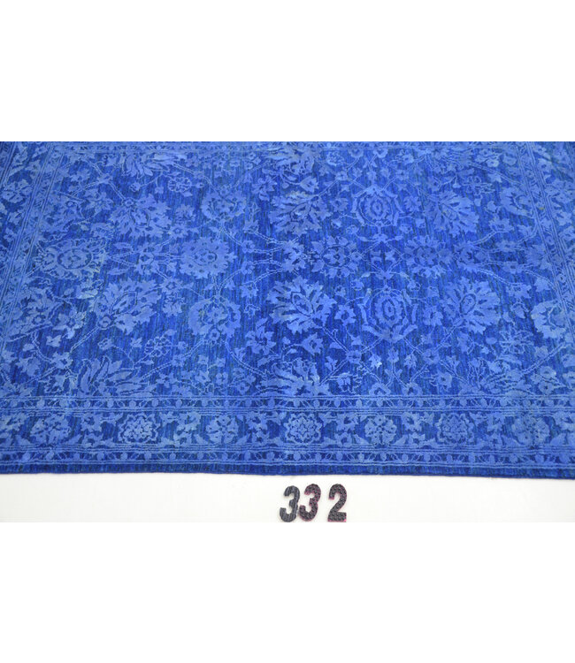Blauw Ziegler patroon handgeknoopt wollen vloerkleed – 174 x 119 cm