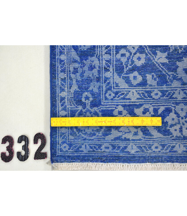 Blauer Ziegler-Muster handgeknüpfter Wollteppich – 174 x 119 cm