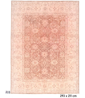 Beiger Ziegler-Muster handgeknüpfter Wollteppich – 293 x 211 cm