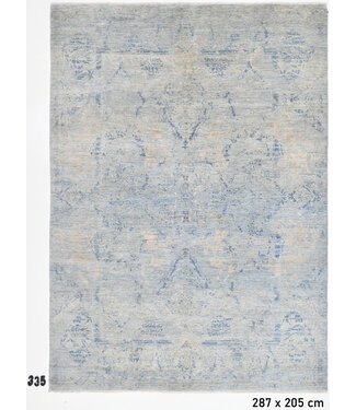 Vintage Blue Wool Hand-Knotted Rug - 287 x 205 cm Vintage Blue Wool Hand-Knotted Rug - 287 x 205 cm