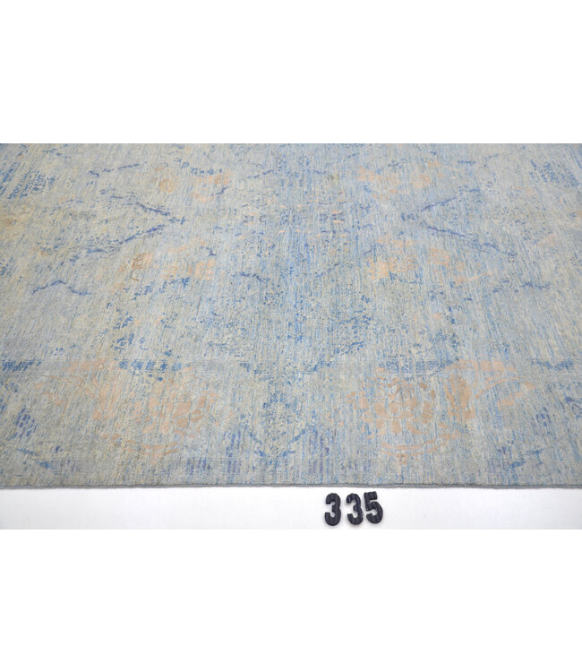 Vintage Blue Wool Hand-Knotted Rug - 287 x 205 cm