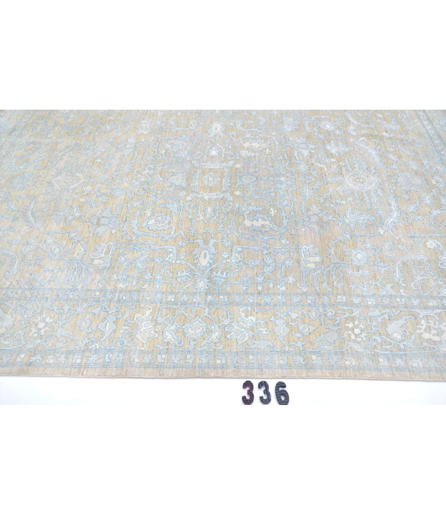 Weiches Beige Vintage Handgeknüpftes Wollteppich - 290 x 202 cm