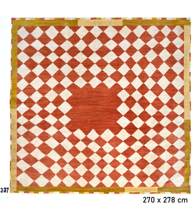 Vintage Wol Vloerkleed - Handgeknoopt – 270 x 278 cm