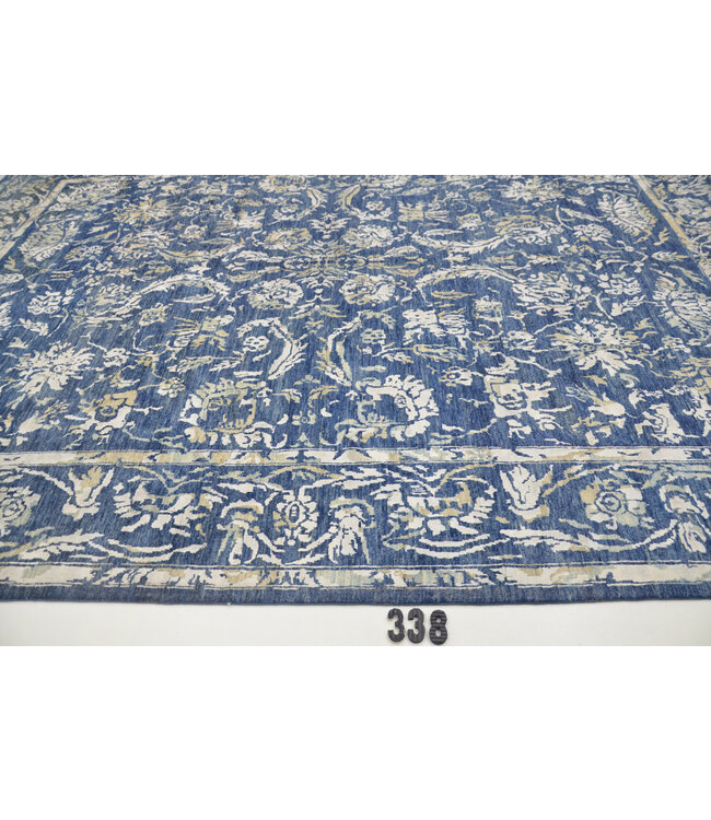 Blauw Vintage Wol Vloerkleed - 352 x 272 cm