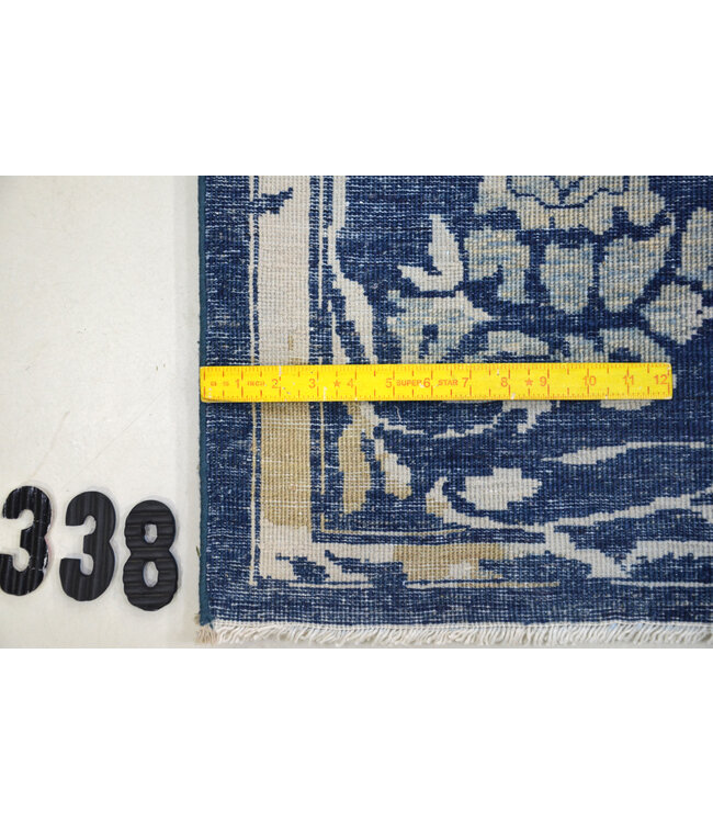 Blauw Vintage Wol Vloerkleed - 352 x 272 cm