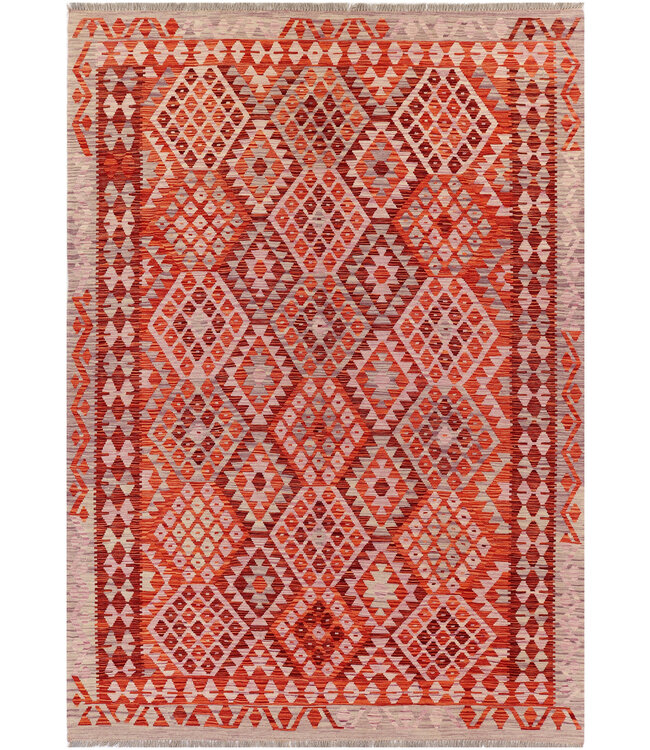 Handgeweven Kelim Vloerkleed van Wol 295x205 cm – Traditioneel Oosters Design