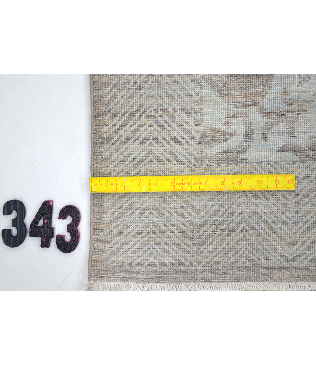 Grey-Cream Modern Pattern Hand-Knotted Wool Rug – 358 x 272 cm