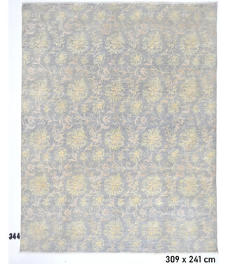 Grijs-geel Modern patroon handgeknoopt wollen vloerkleed – 309 x 241 cm Grijs-geel Modern patroon handgeknoopt wollen vloerkleed – 309 x 241 cm