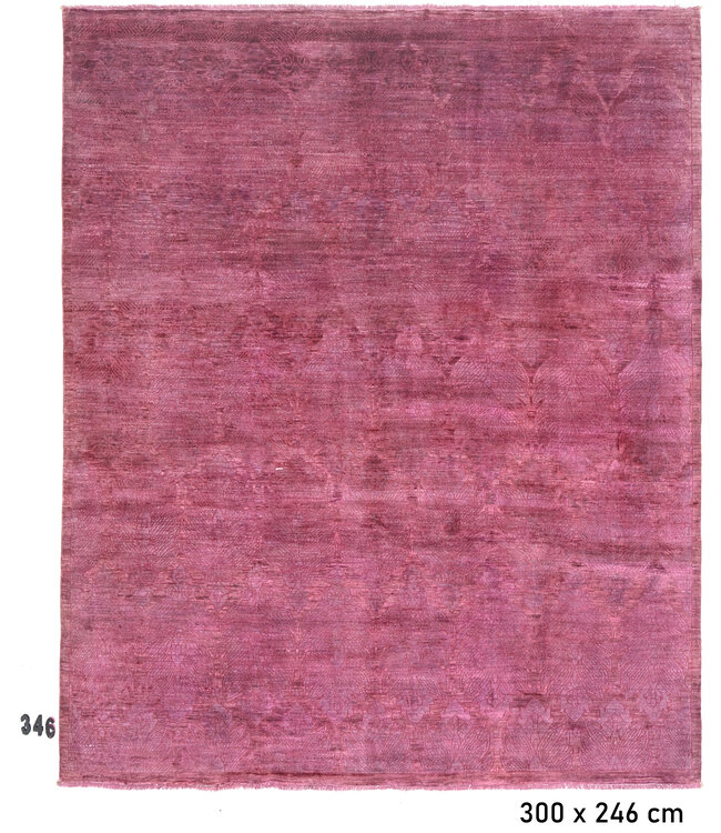 Deep Pink Modern Pattern Hand-Knotted Wool Rug – 300 x 246 cm
