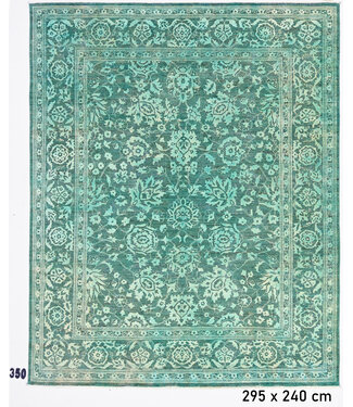 Grüner Ziegler Teppich – Handgeknüpft – 295 x 240 cm – Wolle