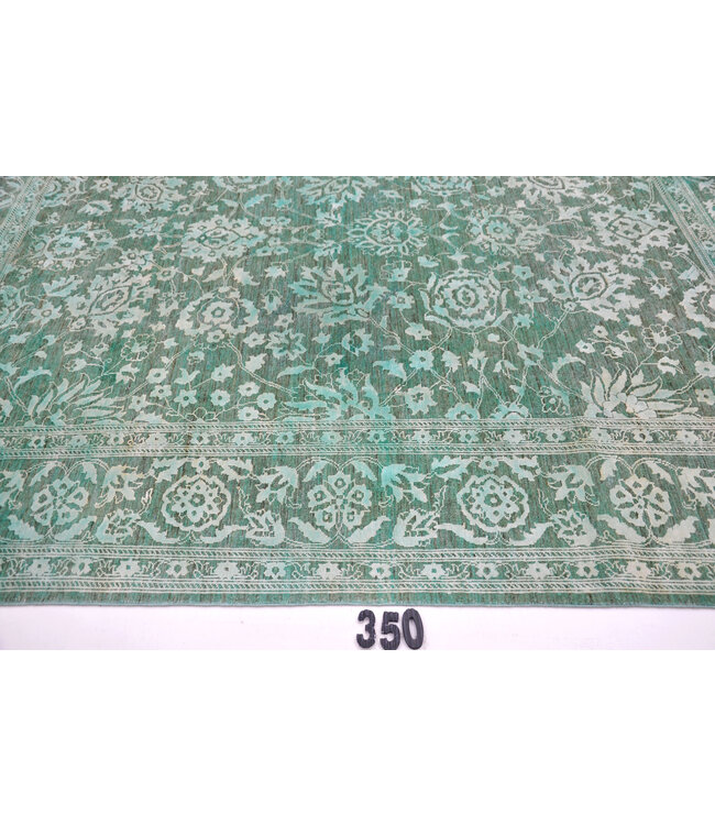 Grüner Ziegler Teppich – Handgeknüpft – 295 x 240 cm – Wolle