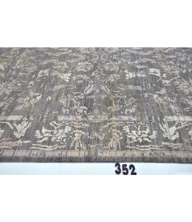 Grijs Vintage Tapijt – Handgeknoopt – 358 x 267 cm – Wol