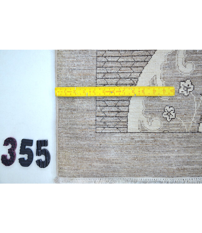 Grauer Moderner Teppich – Handgeknüpft – 414 x 301 cm – Wolle