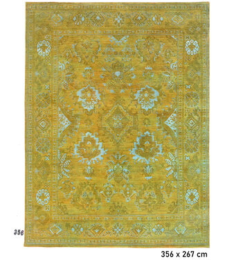 Goldgelber Ziegler Teppich – Handgeknüpft – 356 x 267 cm – Wolle