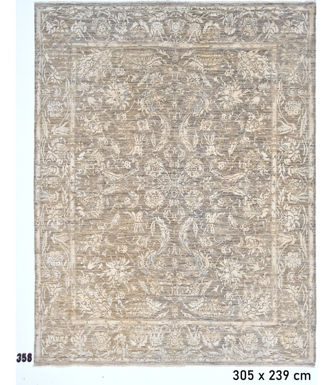 Beiges Ziegler Teppich – Handgeknüpft – 305 x 239 cm – Wolle