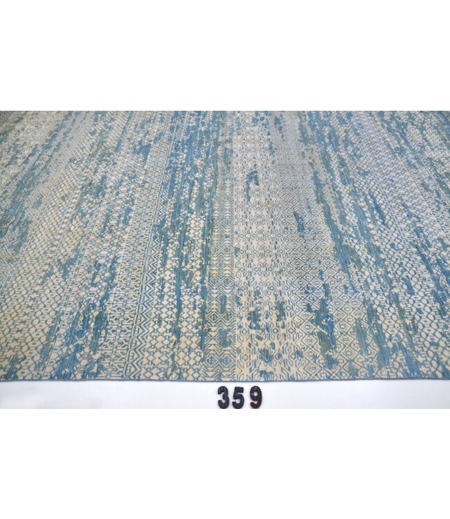 Blue Modern Rug – Hand-Knotted – 311 x 243 cm – Wool