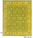 Yellow-Green Vintage Wool Rug - 296 x 241 cm