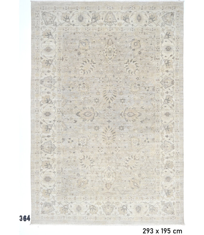 Vintage Beige Wol Tapijt – 293 x 195 cm