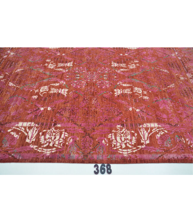 Red Vintage Rug – Hand-Knotted Wool – 292 x 201 cm