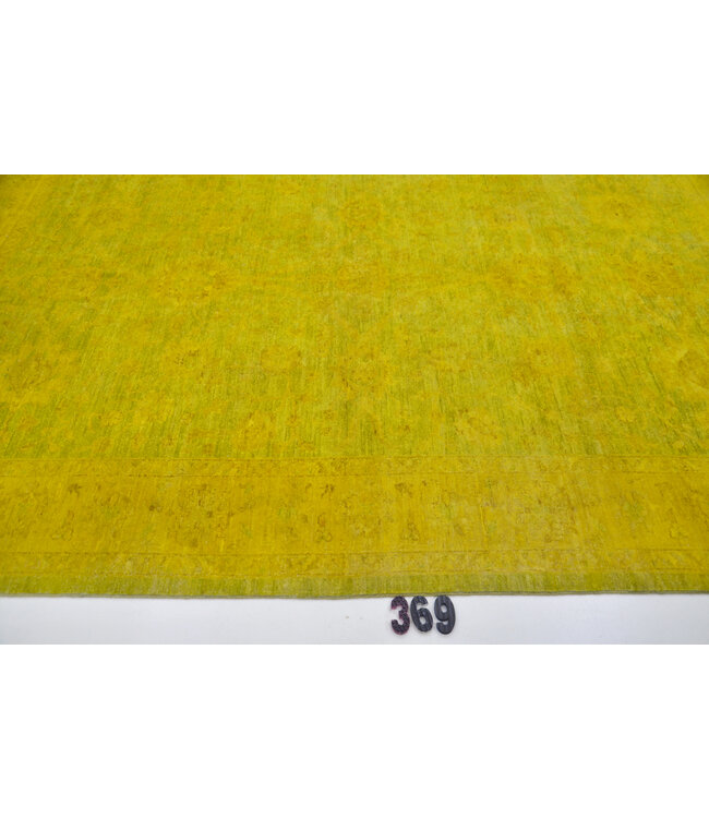 Yellow Green Ziegler Rug – Hand-Knotted Wool – 293 x 198 cm