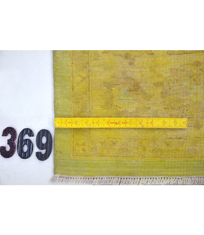 Yellow Green Ziegler Rug – Hand-Knotted Wool – 293 x 198 cm