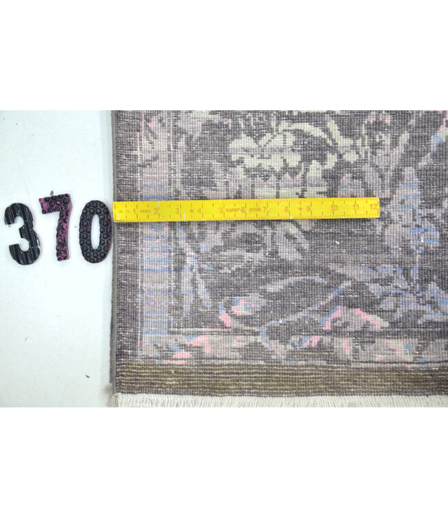 Grauer Moderner Teppich – Handgeknüpft aus Wolle – 294 x 198 cm