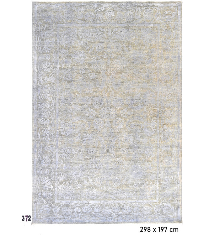 Silver Modern Rug – Hand-Knotted Wool – 298 x 197 cm