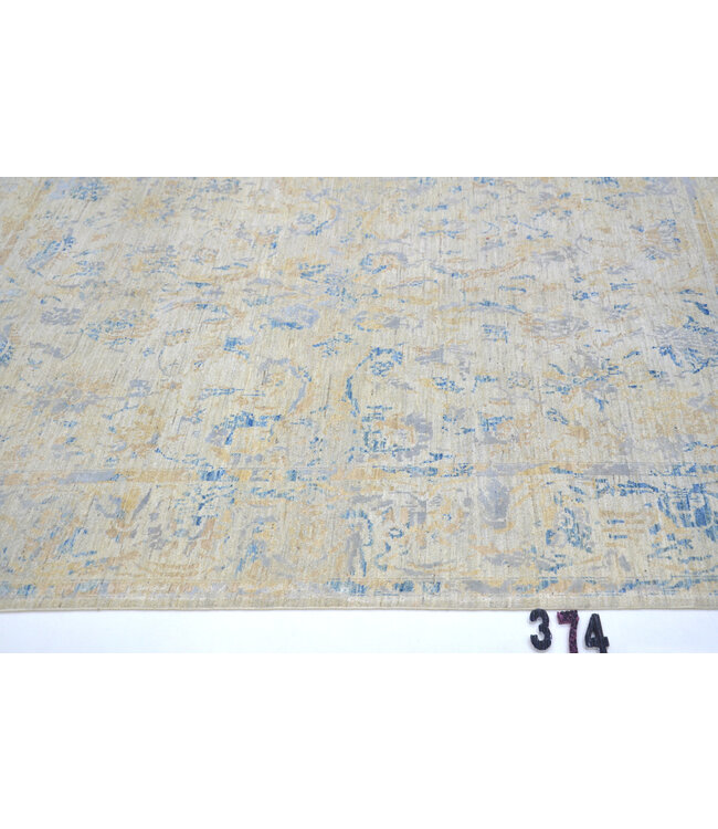 Beige-Blauw Ziegler Vloerkleed – Handgeknoopt Wol – 236 x 168 cm