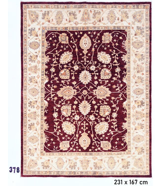 Roter Antiker Ziegler Teppich – handgeknüpfter Wollteppich – 280 x 218 cm