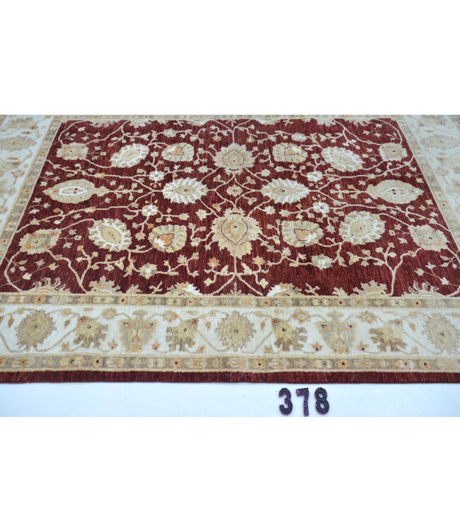 Rood Antiek Ziegler vloerkleed – handgeknoopt wollen tapijt – 280 x 218 cm