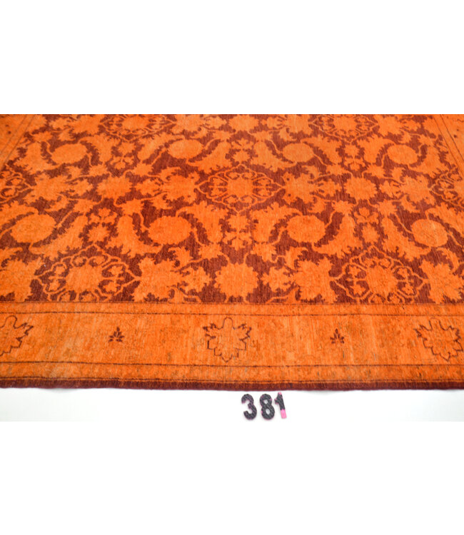 Oranger Antiker Persischer Teppich – handgeknüpfter Wollteppich – 208 x 146 cm