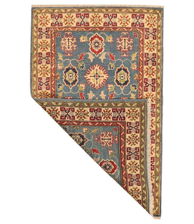 154x98cm Handgeknüpfter Woll Kazak Teppich – Authentischer Orientalischer Teppich, Traditionelles Tribal Design, Hochwertiger Handgefertigter Wollteppich
