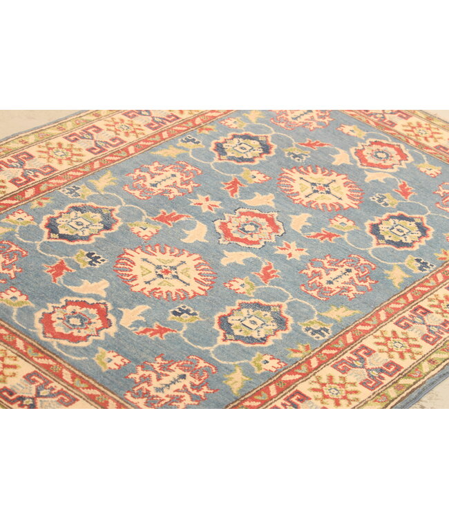 154x98cm Hand-Knotted Wool Kazak Rug – Authentic Oriental Carpet, Traditional Tribal Design, High-Quality Handmade Wool Rug