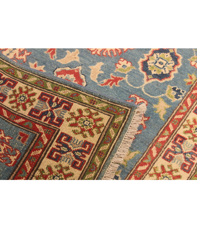154x98cm Handgeknüpfter Woll Kazak Teppich – Authentischer Orientalischer Teppich, Traditionelles Tribal Design, Hochwertiger Handgefertigter Wollteppich