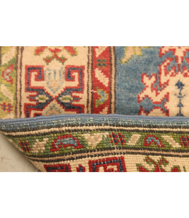 154x98cm Hand-Knotted Wool Kazak Rug – Authentic Oriental Carpet, Traditional Tribal Design, High-Quality Handmade Wool Rug