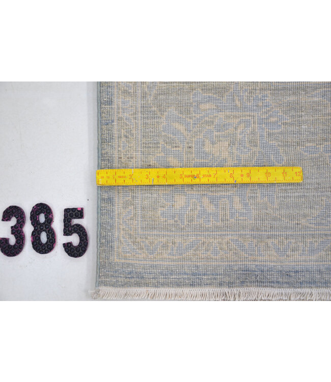 Blauw-Grijs Ziegler patroon handgeknoopt wollen vloerkleed – 297 x 197 cm