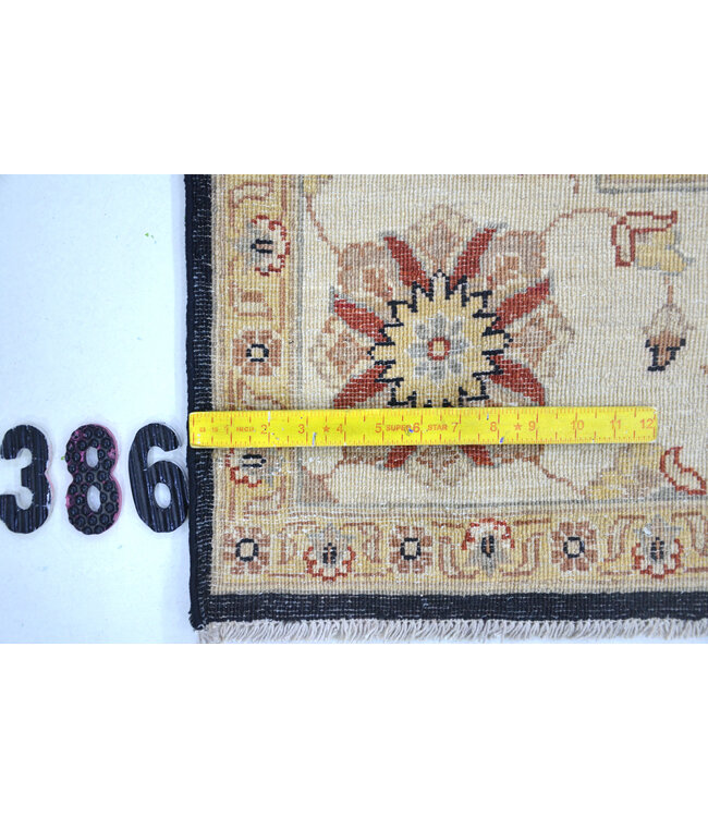 Dunkelblau-Crème Ziegler-Muster handgeknüpfter Wollteppich – 259 x 197 cm