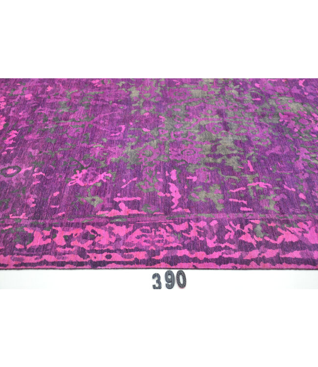 Purple Modern Pattern Hand-Knotted Wool Rug – 294 x 196 cm
