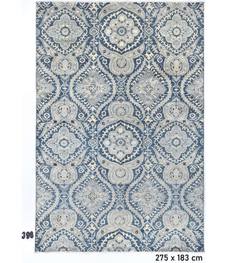 Blauer Ziegler Teppich – 275 x 183 cm – Handgeknüpft aus Wolle